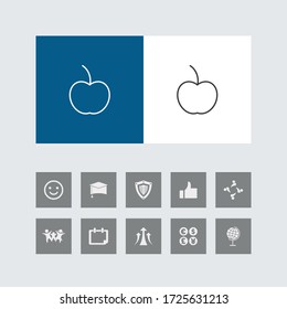 Icono creativo de la línea Apple con iconos bonitos. 