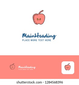 Creative Apple Logo Design. Flat color Logo place for Tagline. Vector Illustration