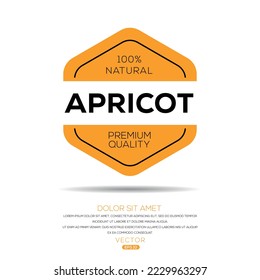 Creative (Apricot), Apricot label, ilustración vectorial.