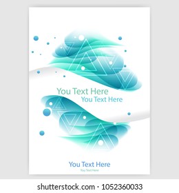 Creative aquamarine white background , template for cover, concept