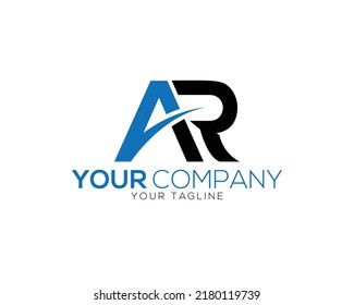 Creative AR Logo Simple Design Concept Vector Symbol illustration.