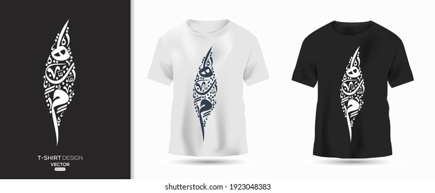 Creative Arabic Calligraphy contain Random Arabic Letters Without specific meaning in English ,t-shirt design, Vector illustration.