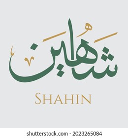 Creative Arabic Calligraphy Shahin Arabic Name Stock Vector (Royalty ...