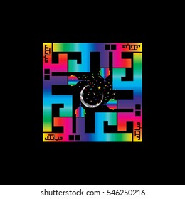 Creative Arabic Islamic Calligraphy of text Eid Mubarak for Muslim Community Holy Festival celebration.
