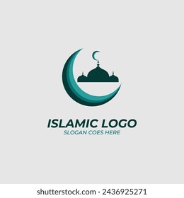 Creative Arabic Islamic Ramadan Kareem in crescent moon shape with lamp for Holy Month of Muslim Community Festival celebration vector design illustration