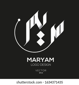 Creative Arabic Text Mean in English (Arabic name called maryam) .