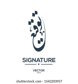 Creative Arabic typography Mean in English ( signature ) , Arabic Calligraphy  