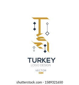 Creative Arabic typography Mean in English (Turkey) , Arabic Calligraphy  