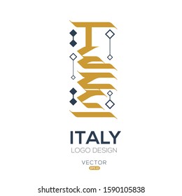 Creative Arabic typography Mean in English ( Italy ) , Arabic Calligraphy  

