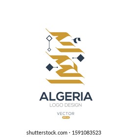 Creative Arabic typography Mean in English ( Algeria ) , Arabic Calligraphy  