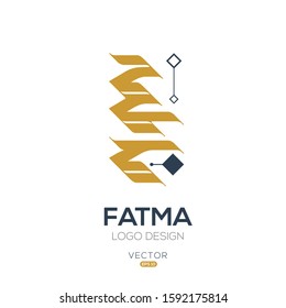 Creative Arabic typography Mean in English ( Arabic name called  Fatma ) , Arabic Calligraphy  
