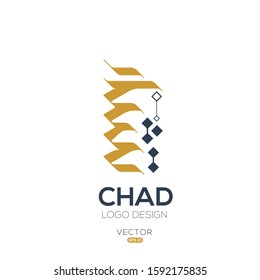 Creative Arabic typography Mean in English ( Chad ) , Arabic Calligraphy  
