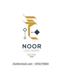 Creative Arabic typography Mean in English ( Arabic name Noor ) , Arabic Calligraphy  
 svg