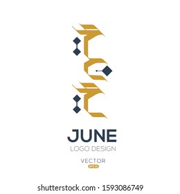 Creative Arabic typography Mean in English ( June ) , Arabic Calligraphy  