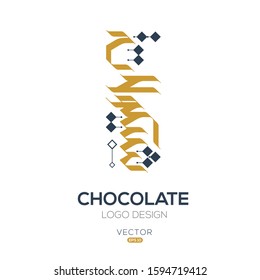 Creative Arabic typography Mean in English ( Chocolate ) , Arabic Calligraphy  