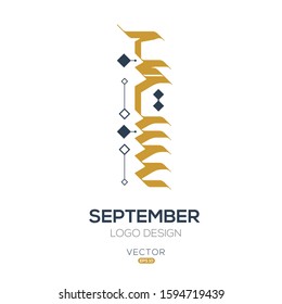 Creative Arabic typography Mean in English ( September ) , Arabic Calligraphy  