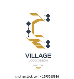 Creative Arabic typography Mean in English ( village ) , Arabic Calligraphy  