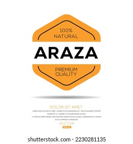 Creative (Araza), Araza label, vector illustration.