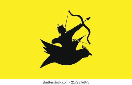 Creative archer modern logo Design. Strong archer with birds vector template