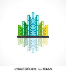 creative architecture or building icon design concept vector