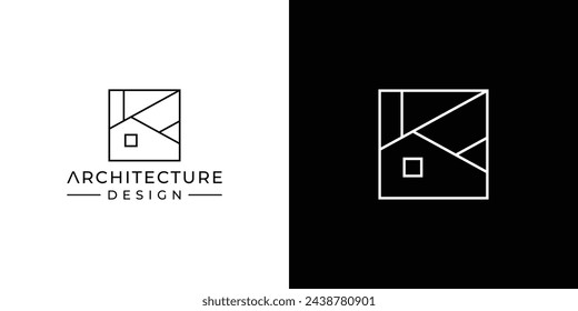 Creative Architecture Design Logo. Architect House, Architectural, Construction with Linear Outline Style. Minimalist Interior Logo Icon Symbol Vector Design Template.