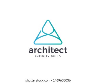 Creative architecture icon design. A letter architect logo icon design template. Futuristic logo design, A monogram, Architect logo or building. Letter A creative logotype
