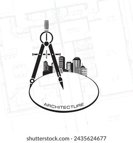 Creative architecture illustration with drawing tool.
