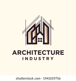 creative architecture industry, home build symbol logo design template