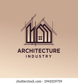 creative architecture industry, home build symbol logo design template