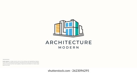 creative of architecture logo with lien concept and color branding.