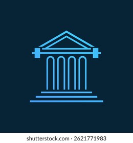 Creative Architecture Symbol with Stylized Ancient Building