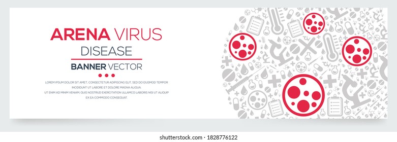 Creative (Arenavirus) disease Banner Word with Icons ,Vector illustration.