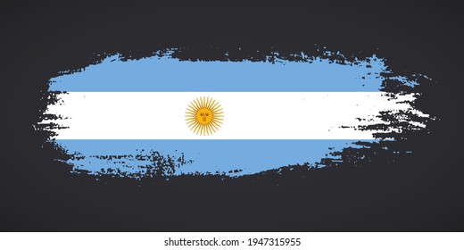 Creative Argentina country grungy brush flag for independence day