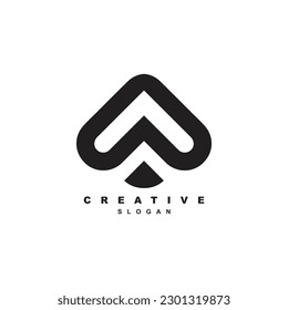 Creative arrow up ace logo design for your brand or business