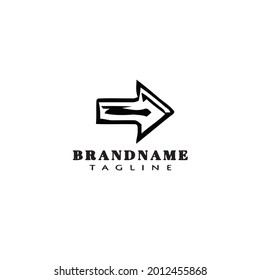 diseño de flecha creativa logotipo negro icono diseño moderno vector simple