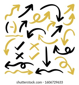 Creative Arrow design collection. Arrows hand draw vector set, Sketch design for business and Web design and application planing guide.