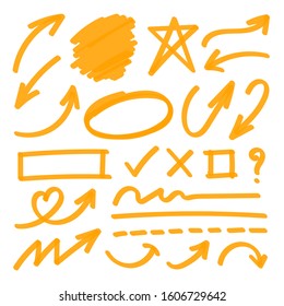 Creative Arrow design collection. Arrows hand draw vector set, Sketch design for business and Web design and application planing guide.