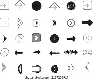 Creative Arrow Icon Collections. Different Arrows for Web Design, UI UX, Graphic Design, PowerPoint Presentation, Arrow flat style isolated on white background 