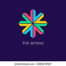 Creative arrow link logo design. Modern design color. Common area human logo template. vector.