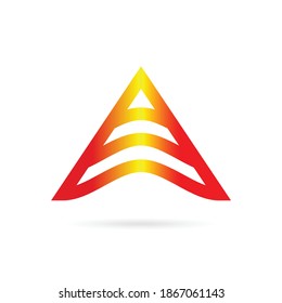 logotipo de flecha creativa con letra a