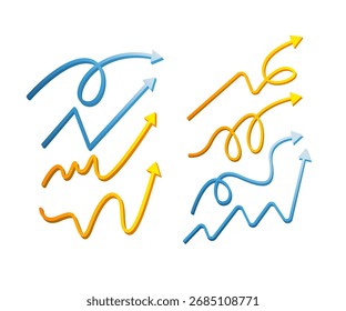 Creative arrow scribble symbol illustration bundle