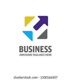 creative arrow up square color logo vector concept