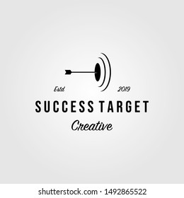 creative arrow target vintage logo design illustration