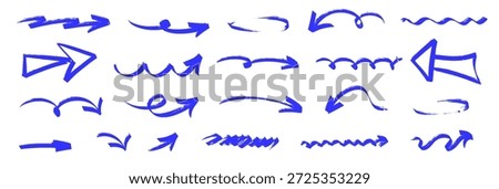 Creative arrow and underline strokes made using marker ink and flexible pen lines. Every arrow shows marker grain, while pen marks add highlight contrast and highlight depth.