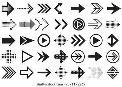 Creative arrow vector icons with modern and classic designs, perfect for graphic design, web development, and directional illustrations