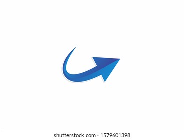 Creative arrows logo element design with blue color