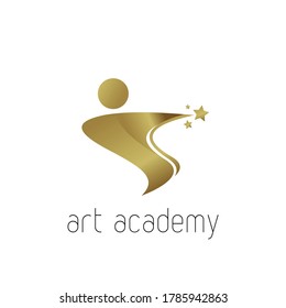 Vector de diseño de logotipo de la academia de arte creativo