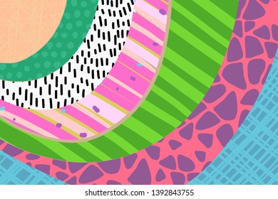 Creative art background hand drawn in vibrant colors. Collage. Vector. Textures for banner poster card cover invitation placard brochure or header artistic