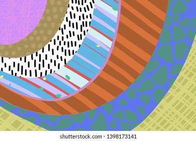 Creative art background hand drawn in vibrant colors. Collage. Vector. Textures for banner poster card cover invitation placard brochure or header artistic
