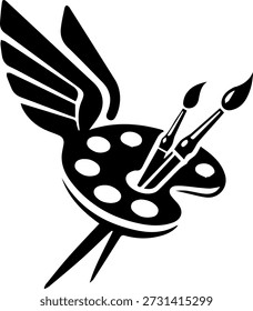 Creative Art Bird Logo with Paint Palette Vector